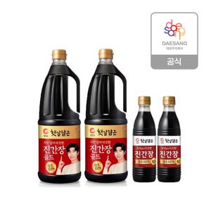 청정원 햇살담은 두번달인진간장골드 1.7L X 2개 +(증)진간장골드 500ml 2개