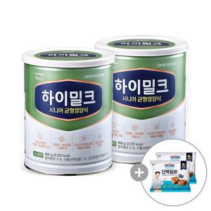 [단백질바2개] 일동후디스 하이밀크 시니어 균형영양식 600g 2캔