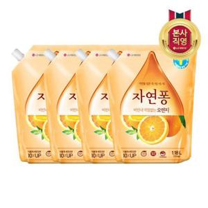 자연퐁 주방세제 오렌지 1.18L x 4개