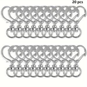 TEMU 20개 하트 모양 합금 랍스터 클로 클라스프와 스위블 스프링 후크, DIY 키체인, 보석 제작 및 공예 액세서리용