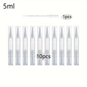 TEMU 빈 투명한 트위스트 펜 0.1 온스 0.17 온스 10개 세트, 브러시 팁 립글로스 튜브, 네일 리퀴드 디스펜싱 펜, 여행 필수품으로 사용 가능한 리필 가능한 화장품 용기