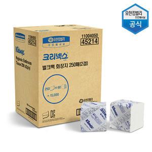 45214 크리넥스 뽑아쓰는 벌크팩 화장지 2겹 250매 60밴드 천연펄프 티슈