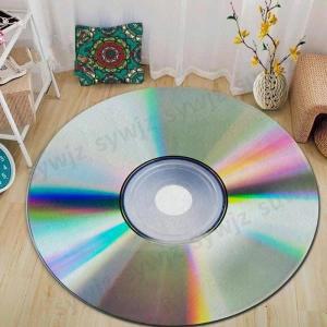 음악 녹음 CD 러그 라운드 기타 욕실 매트, 맞춤형 패턴, 바닥 홈 장식, 거실 주방