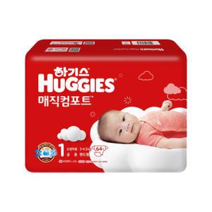 '하기스 매직컴포트 밴드 기저귀 1단계 공용 신생아 64p'