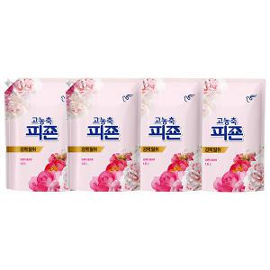 피죤 고농축 오리지널 섬유유연제 리필, 로맨틱플라워, 1.6L, 4개