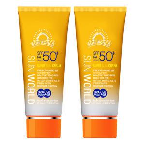 썬월드 수퍼 선크림 썬크림 x 2개 / SPF50+ PA+++ 80ml 워터프루프 자외선차단 기능성