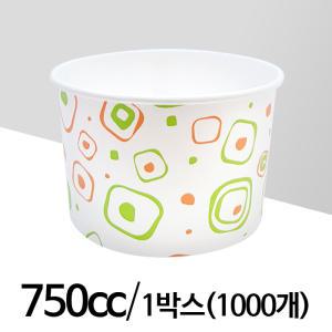 750cc 종이용기 1박스 1000개 종이그릇 닭강정 컵밥 덮밥 떡볶이 배달 용기