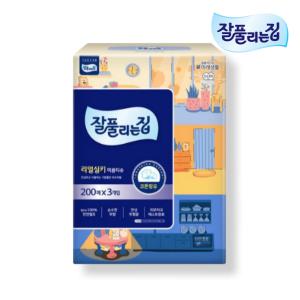 잘풀리는집 리얼실키 미용티슈 각티슈 200매 3입 1팩