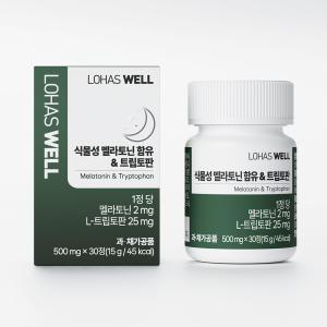 로하스웰 식물성 멜라토닌 2mg 트립토판 30정 3개