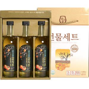 감식초 3개 x 380ml 샘고을 먹시감 발효 명인 전통 식초