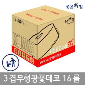 [기타]도톰한 무형광 3겹 꽃데코 140M16롤/점보롤화장지/휴지/업소용/대용량