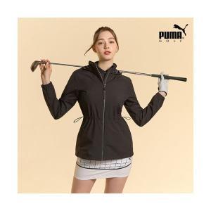 PUMA GOLF 여성 후드 바람막이 자켓 블랙