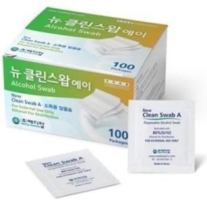 메디탑 뉴클린스왑에이 1매포장 개별포장 100매/에탄올 83%/알콜스왑