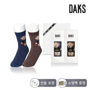 닥스양말 숙녀 면중목 곰돌이 2족세트 24450