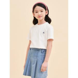 [BEANPOLE KIDS][Essential] 수피마 베이직 라운드 티셔츠  화이트(BI4242UE21)