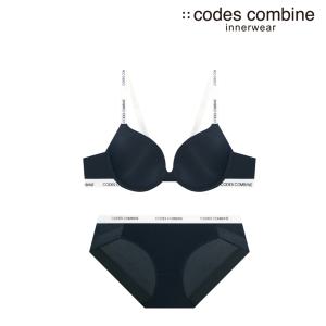 [코데즈컴바인이너웨어](강남점)화이트실리콘밴드 네이비 브라세트(CDWBR111NY+CDWBP111NY)