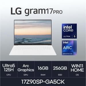 LG전자 그램 프로17 / 17Z90SP-GA5CK (RAM 16GB / NVMe 256GB / WIN11H) 울트라5-125H / 400nit / 화이트 -