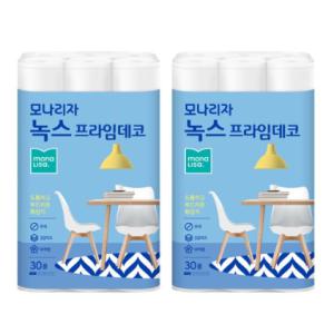 모나리자 녹스 프라임 데코 재생펄프 3겹 롤화장지 30m 30롤 X 3팩