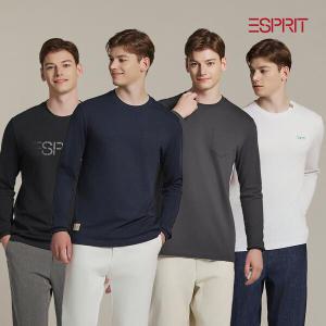 [ESPRIT] 에스프리 24FW 남성 코튼 100 긴팔 로고 티셔츠 4종