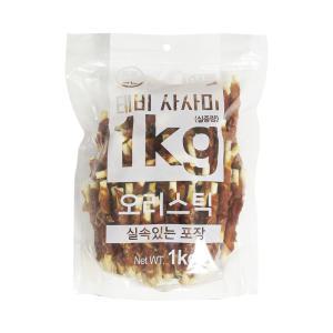 테비 사사미 1kg 오리스틱 대용량 강아지간식