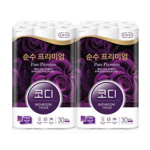 코디 순수 프리미엄 3겹 화장지 30M X 30롤 2개