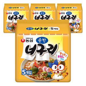 농심 순한너구리, 120g, 20개