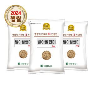 국산 발아찰현미 3kg (1kgx3) / 24년 햅쌀 찹쌀현미 잡곡쌀