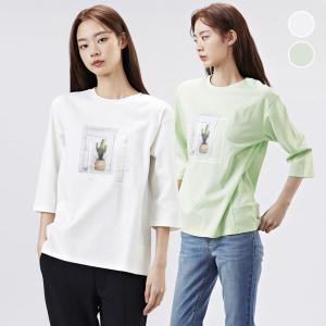 [체이스컬트]LOOSE-FIT 그리너리 그래픽 7부 T-SHIRTS/2Color