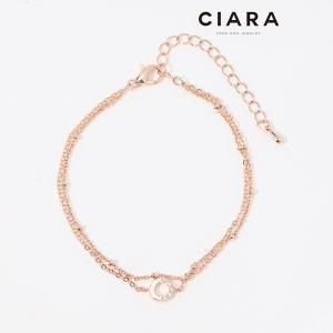 [하프클럽/]CIARA 14K Azeglio 미니서클 샤이닝 투라인 팔찌(GoldPlated)