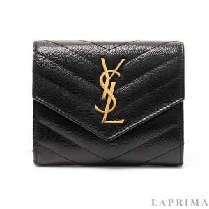 [생로랑]SAINT LAURENT 생로랑 퀼티드 컴팩트 3단 모노그램 반지갑 403943-BOW01-1000