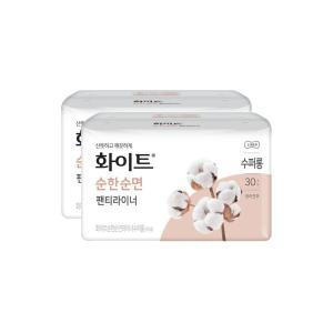 생리대 화이트 순한순면 수퍼롱 라이너 30매 x 2팩