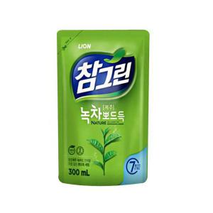 참그린 기름기 녹차 뽀드득 주방세제 리필 300ml 1개