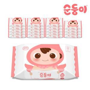 [순둥이]베이직 무향 물티슈 휴대 리필 20매 20팩(55g) B-com