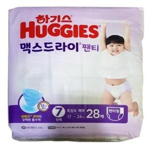 하기스 맥스드라이 팬티형 7단계 여아용 28매 4팩