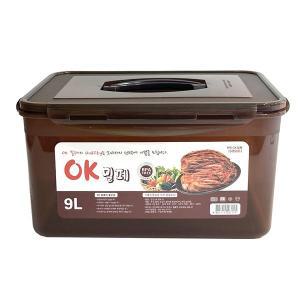 [기타]한진 OK 밀폐용기 9L 김치통 손잡이 국내생산 BPA FREE