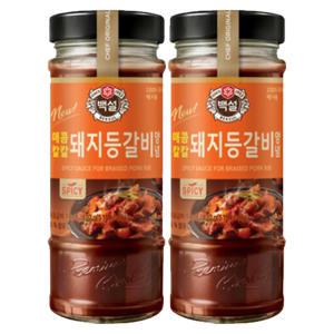 [소비기한 임박] 백설 매콤돼지등갈비양념, 470g, 2개