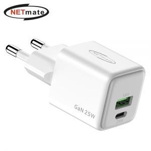 강원전자 넷메이트 NM-GN025W USB PD 25W GaN 초고속 멀티 충전기 (밀알)