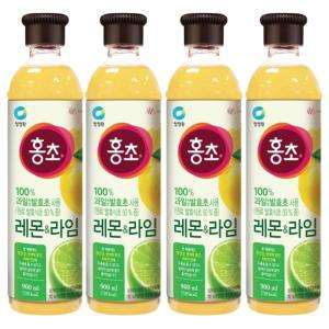 대상 청정원 홍초 레몬라임 900ml x4개입