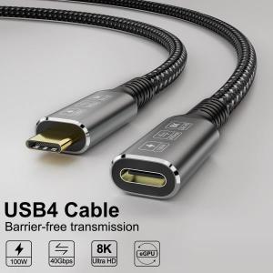 선더볼트 4 호환 USB 타입 C 수-암 연장 케이블 8K