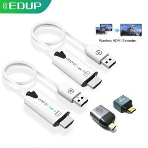 EDUP HDMI 무선 송신기 및 리시버 노트북 TV 프로젝터 모니터용 미니 HDMI 어댑터 C타입 어댑터 포함 50M