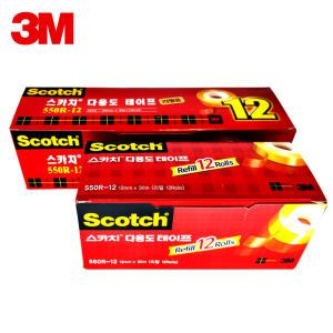 3M 스카치 550R 다용도 테이프 리필 18mm x 30m (12개)