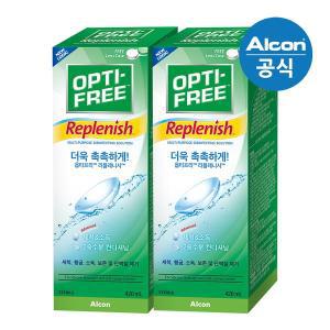 [옵티프리][알콘] 옵티프리 렌즈세척액 리플레니시 420ml 2개