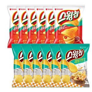 오리온 스윙칩 볶음고추장, 60g, 6개 + 갈릭디핑, 60g, 6개