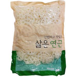 운학무역 운학 3mm 얇은 삶은 슬라이스 연근채 1Kg 자숙 데침 염장 냉동 이강산닷컴