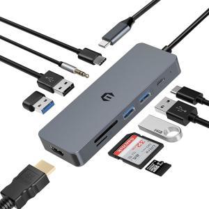 USB C 허브 어댑터 HOPDAY - 10 in 1 동글 4K HDMI 도킹 스테이션 PD 100W 3.0 5Gbps SD/TF 카드 리더기 노