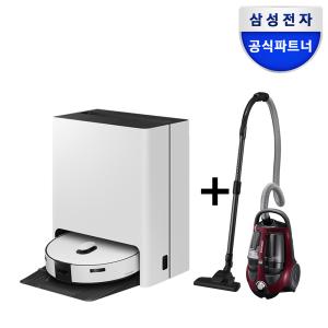 삼성전자 비스포크 스팀 물걸레 로봇청소기 유선진공청소기 패키지 VR7MD96516G+VC33T3550LP