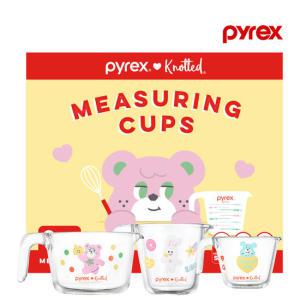 파이렉스 노티드 유리 계량컵 비커 250ml 500ml 1L 3P 세트