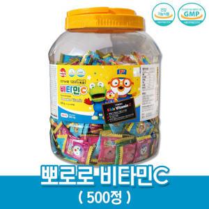 뽀로로 캐릭터 유아 어린이 비타민C 500정 (1개) / 복숭아맛 대용량 비타민 아기 키즈 영양제 약국 사탕