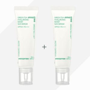 이니스프리 SPF50+ PA++++ 그린티 히알루론산 선세럼 50ml 2개