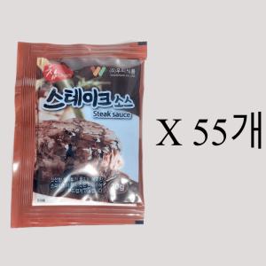 우리식품 참 스테이크 소스 30g 55개 일회용 소포장 배달용 바베큐소스 캠핑용 압소용